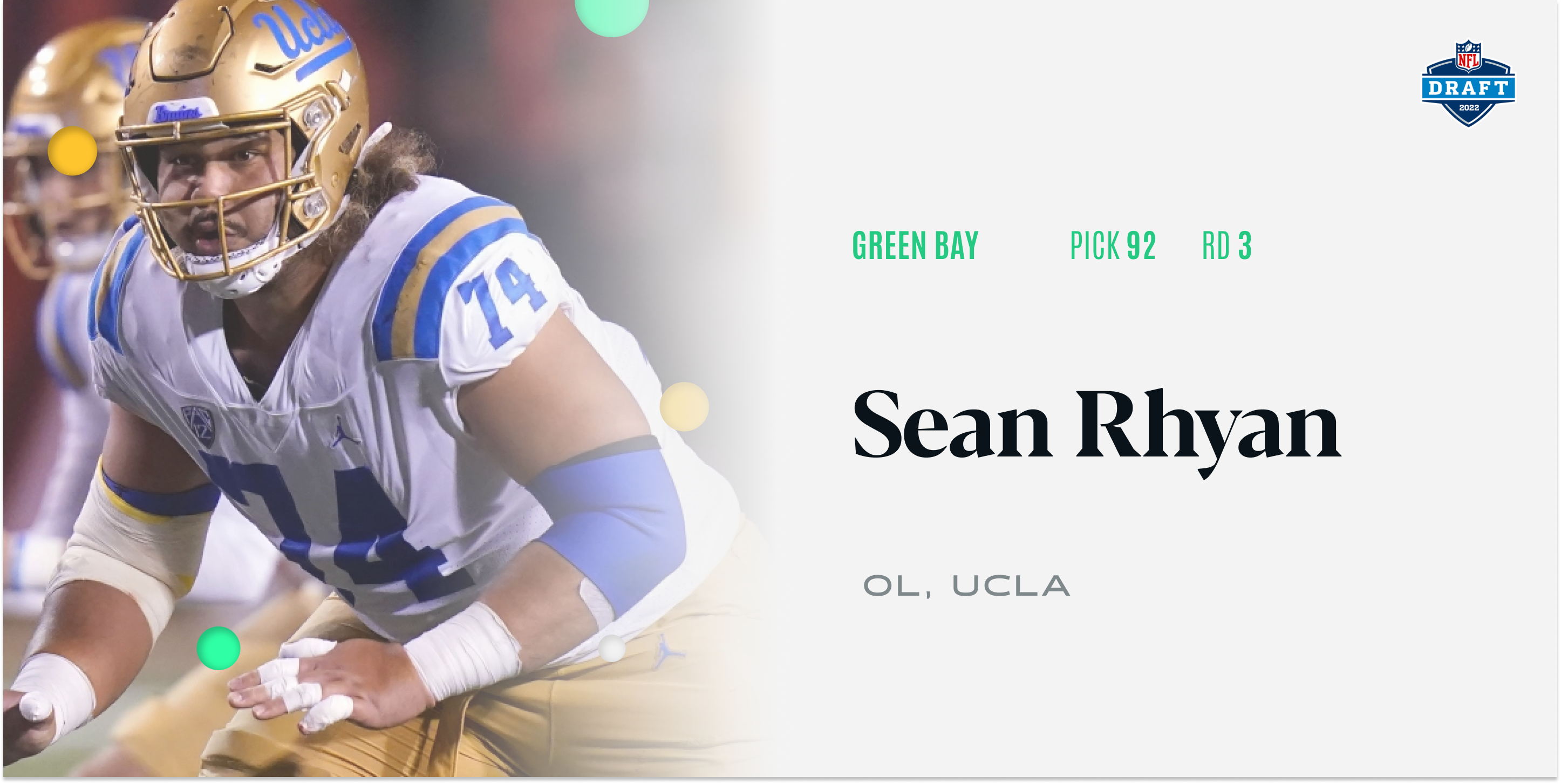 Green Bay Packers select UCLA OL Sean Rhyan at No. 92 overall in 2022 NFL  draft