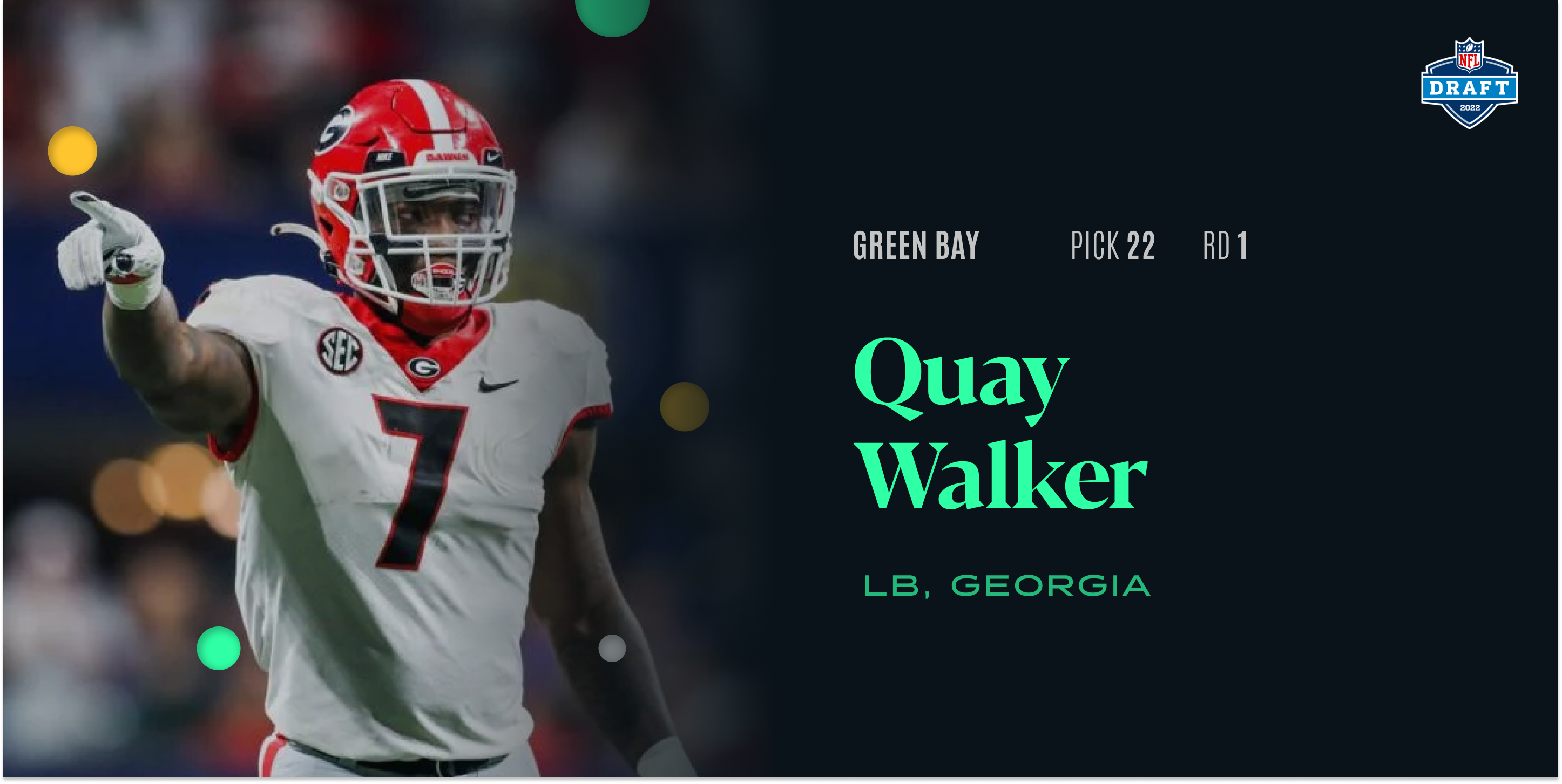 Green Bay Packers select LB Quay Walker #22 Overall